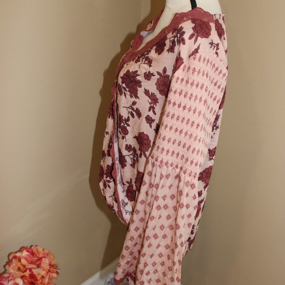 "TAYLOR & SAGE" Engineered Printed Wrap Long Sleeve Top SZ L - Picture 5 of 7